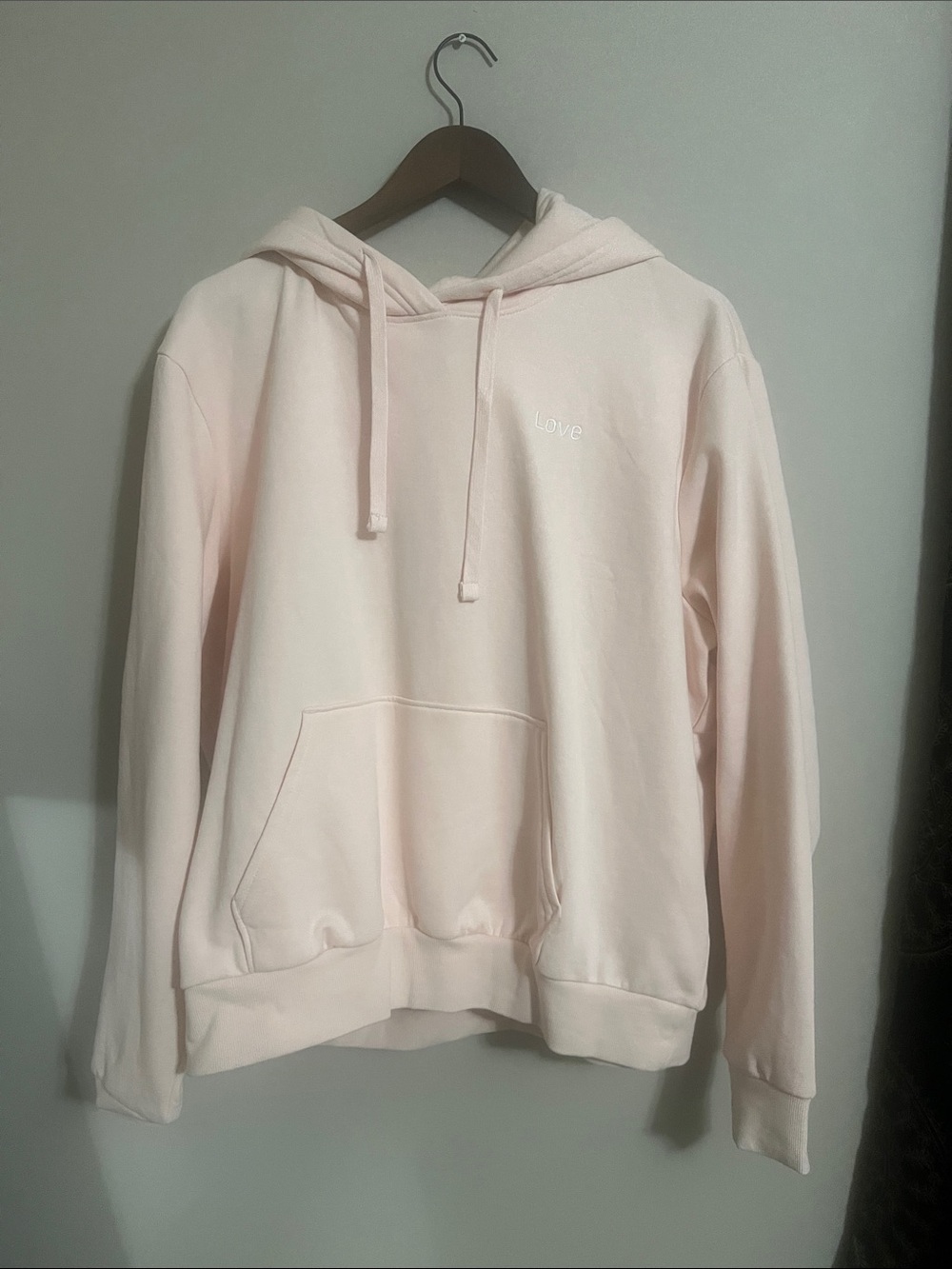 Pale pink hoodie